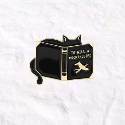 Purplehecate Cat Reading a Book Pin