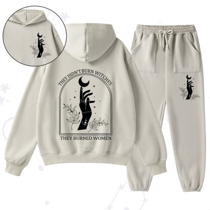 Purplehecate They Didn't Burn Witches They Burned Women Fleece Hoodie Suit