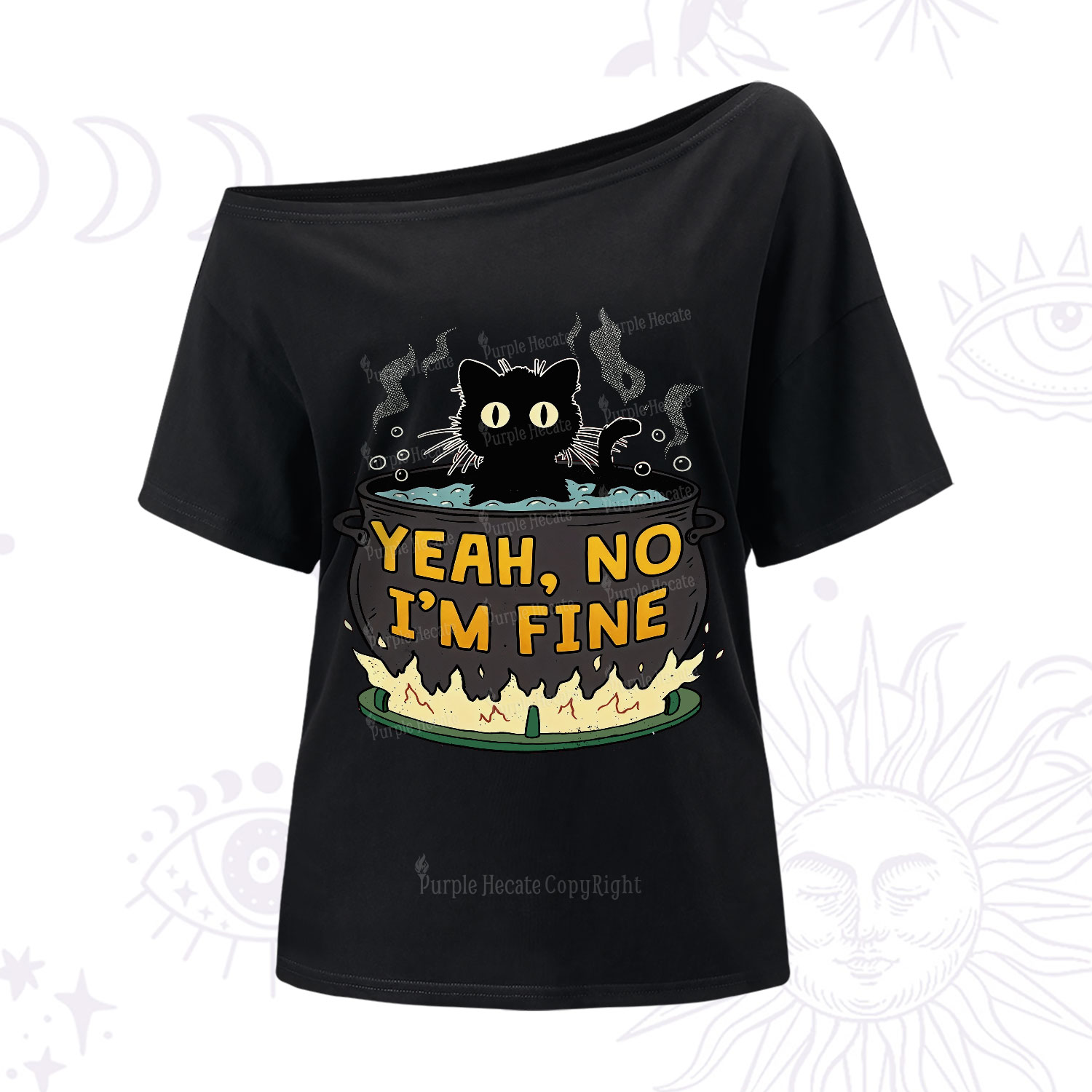 Purplehecate Yeah No I'm Fine One Shoulder T-Shirt