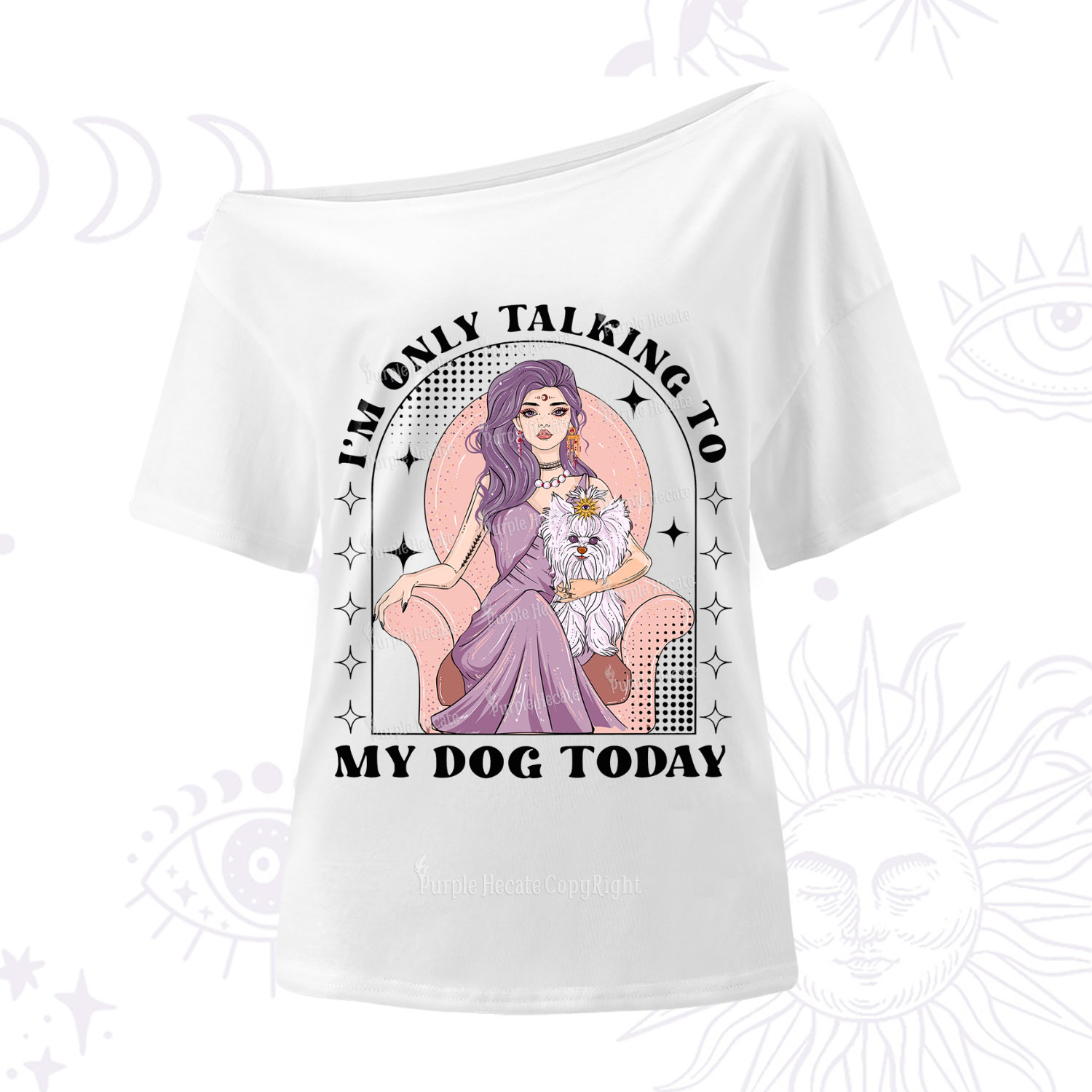 Purplehecate I'm Only Talking to My Dog Today One Shoulder T-Shirt