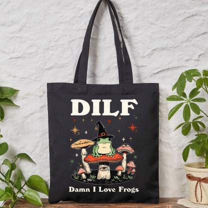 Purplehecate Dilf Damn I Love Frogs Tote Bag