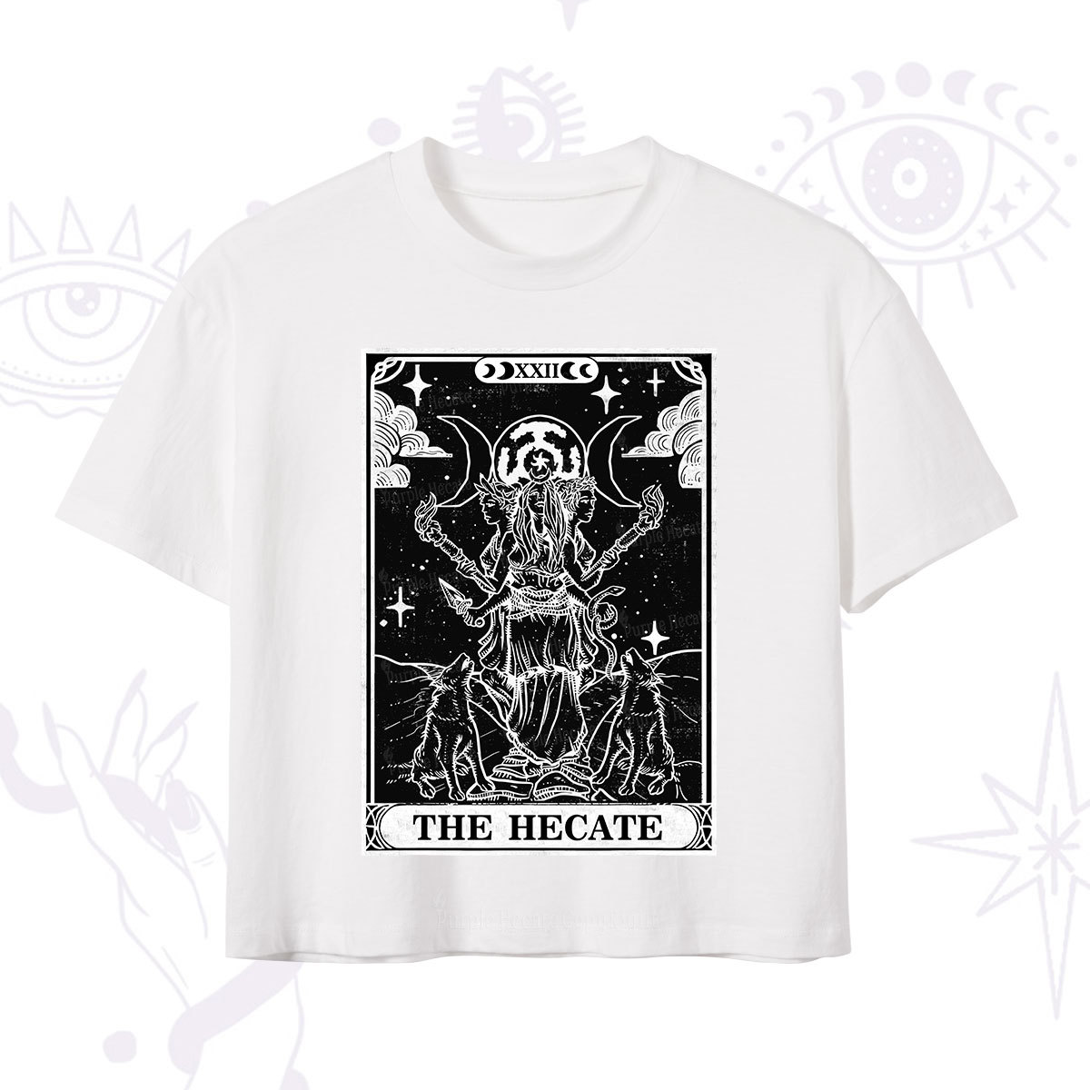 Purplehecate The Dark Moon Goddess Hecate Tarot Crop T-Shirt