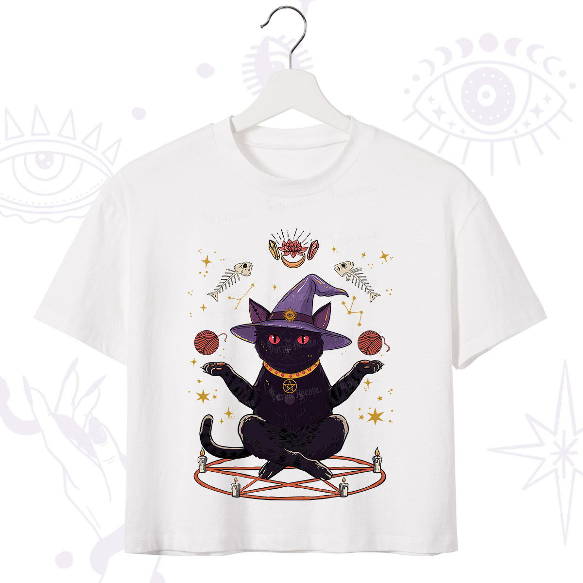 Purplehecate Meowitch Rituals Crop T-Shirt