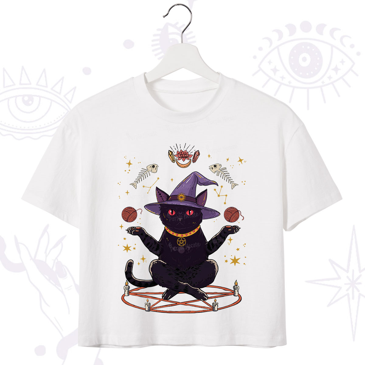 Purplehecate Meowitch Rituals Crop T-Shirt