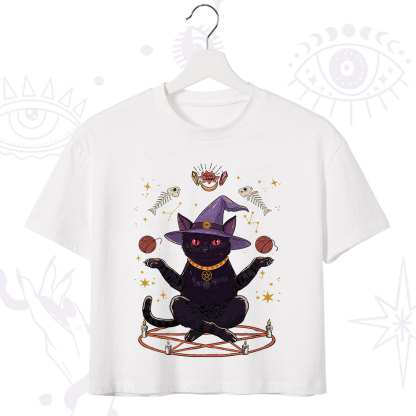 Purplehecate Meowitch Rituals Crop T-Shirt