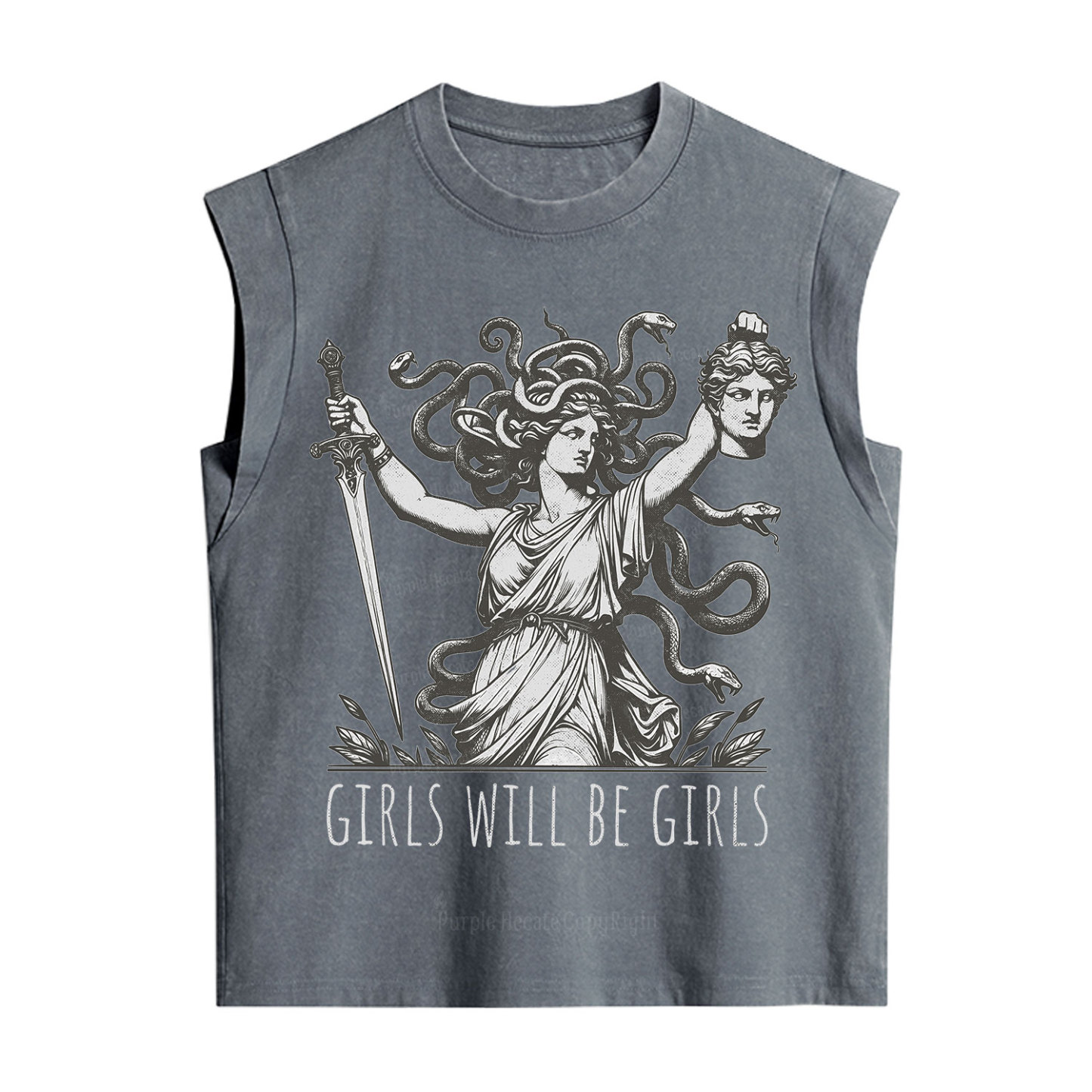 Purplehecate Girls Will Be Girls Medusa Vintage Washed Tank