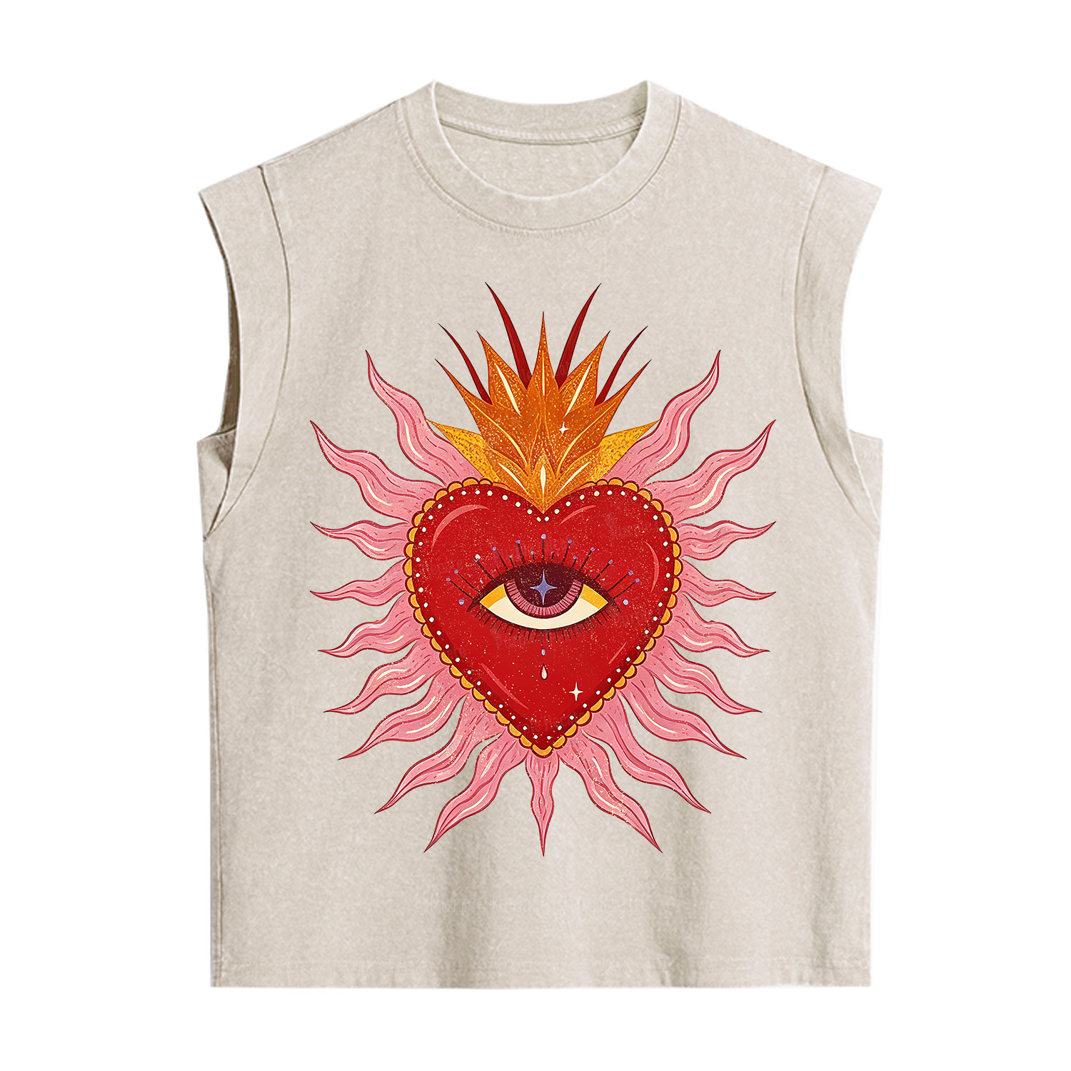 Purplehecate Sacred Flame Heart Vintage Washed Tank