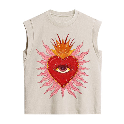Purplehecate Sacred Flame Heart Vintage Washed Tank