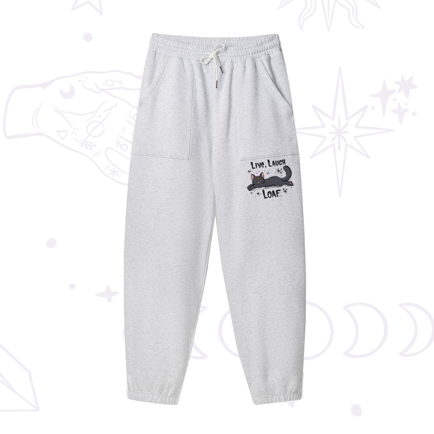 Purplehecate Live Laugh Loaf Fleece Sweatpants
