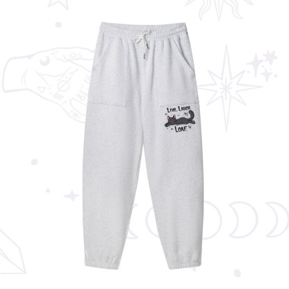Purplehecate Live Laugh Loaf Fleece Sweatpants