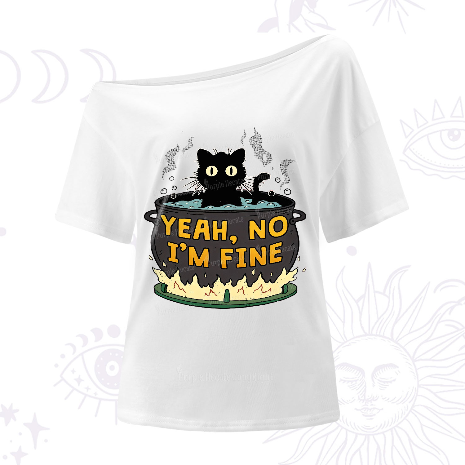 Purplehecate Yeah No I'm Fine One Shoulder T-Shirt