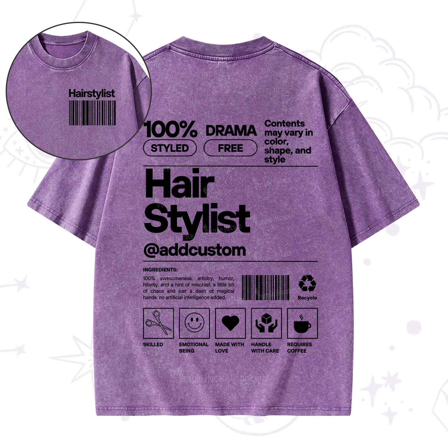Purplehecate Hairstylist Washed T-Shirt