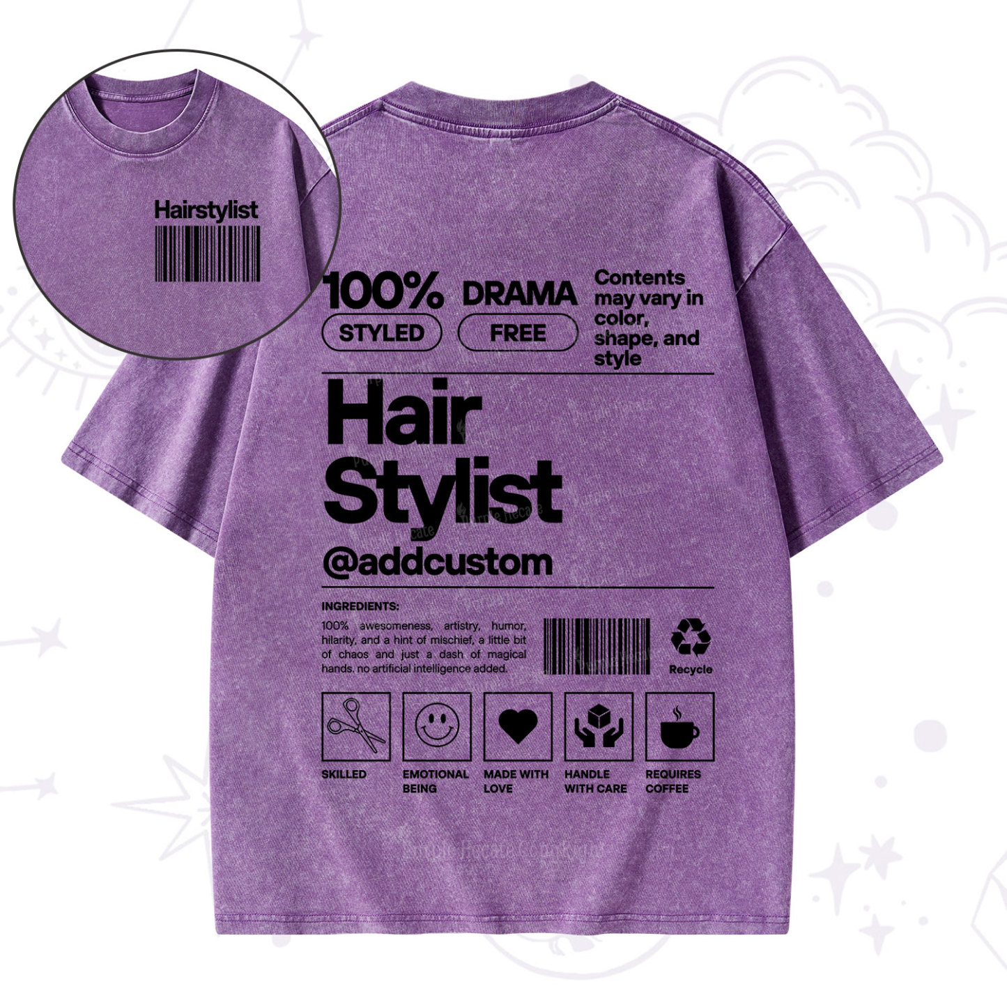 Purplehecate Hairstylist Washed T-Shirt