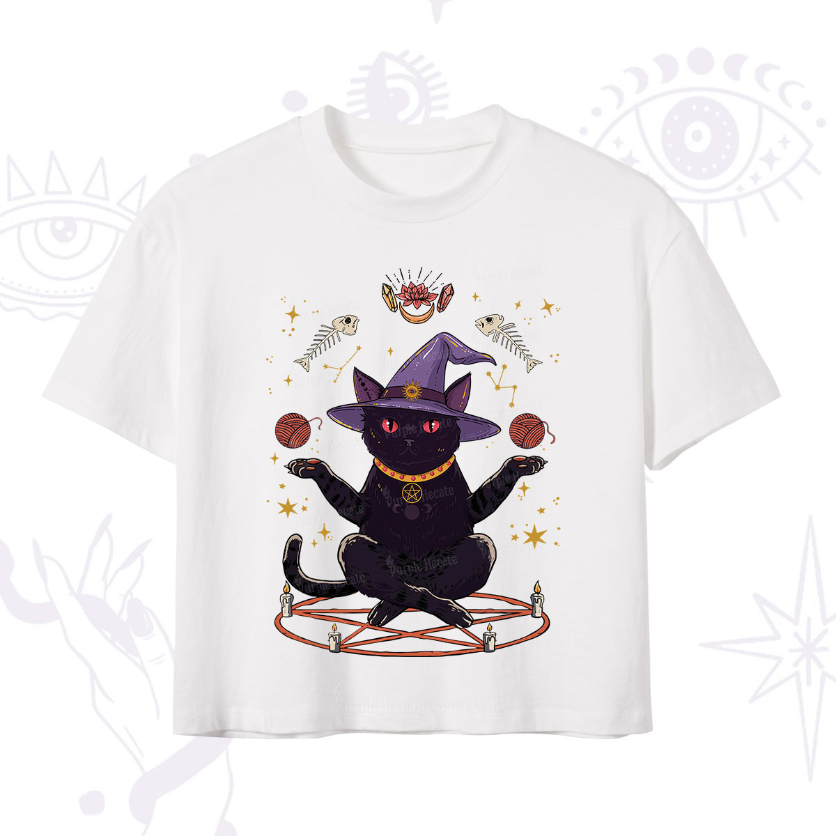 Purplehecate Meowitch Rituals Crop T-Shirt