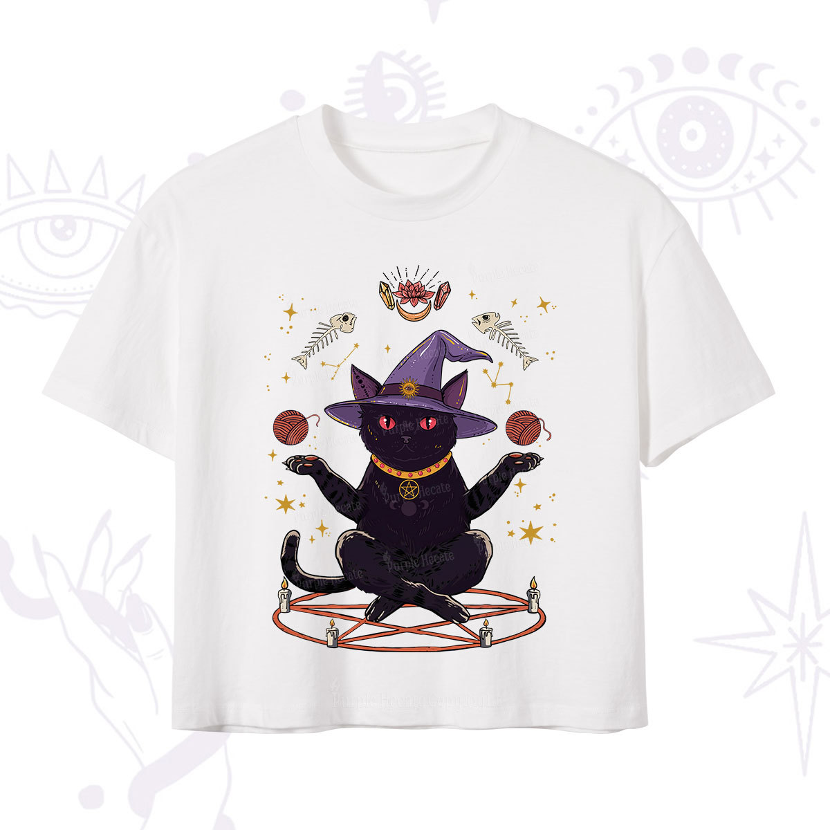 Purplehecate Meowitch Rituals Crop T-Shirt