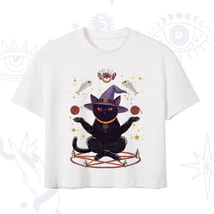 Purplehecate Meowitch Rituals Crop T-Shirt