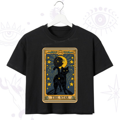 Purplehecate The Star Tarot Cat Crop T-Shirt