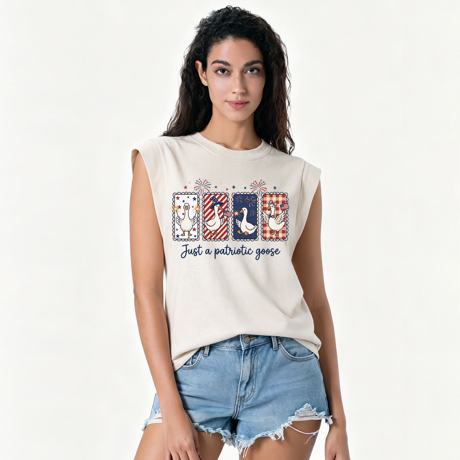 Purplehecate Just A Patriotic Goose Vintage Washed Tank