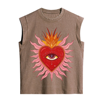 Purplehecate Sacred Flame Heart Vintage Washed Tank