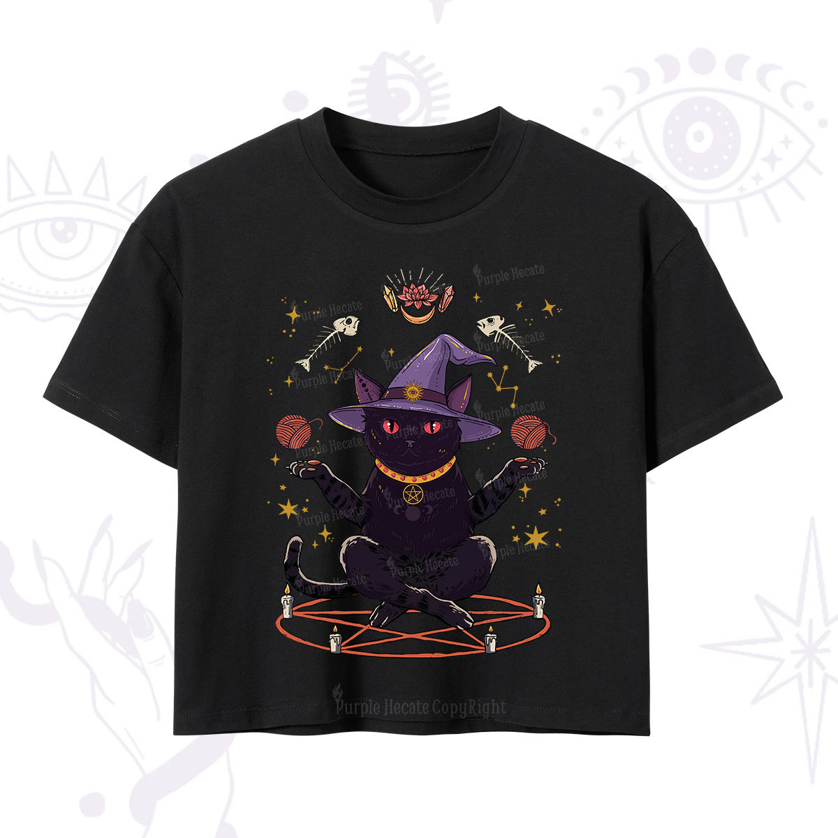 Purplehecate Meowitch Rituals Crop T-Shirt