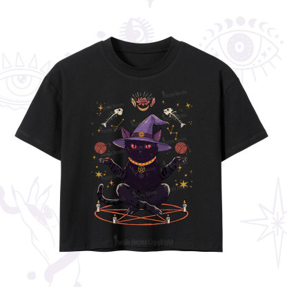 Purplehecate Meowitch Rituals Crop T-Shirt