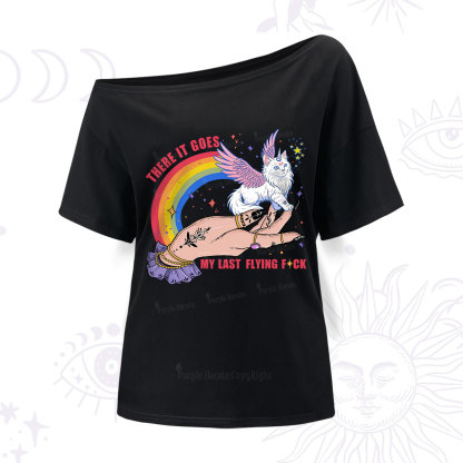 Purplehecate There It Goes My Last Flying F*ck One Shoulder T-Shirt