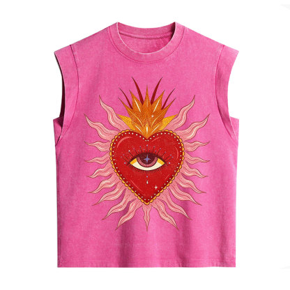 Purplehecate Sacred Flame Heart Vintage Washed Tank
