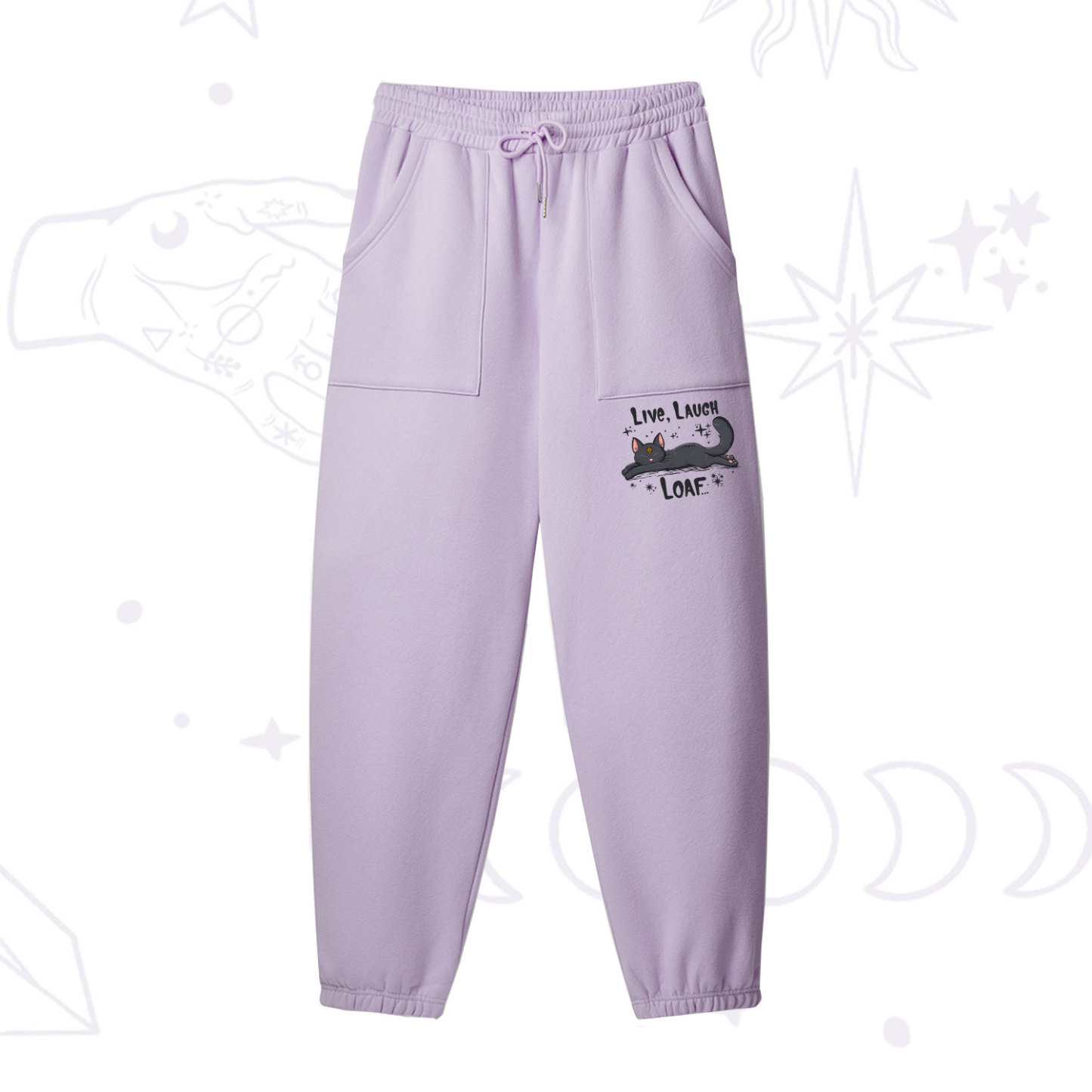 Purplehecate Live Laugh Loaf Fleece Sweatpants