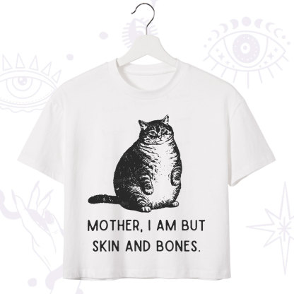 Purplehecate Cat Mother I Am But Skin And Bones Crop T-Shirt