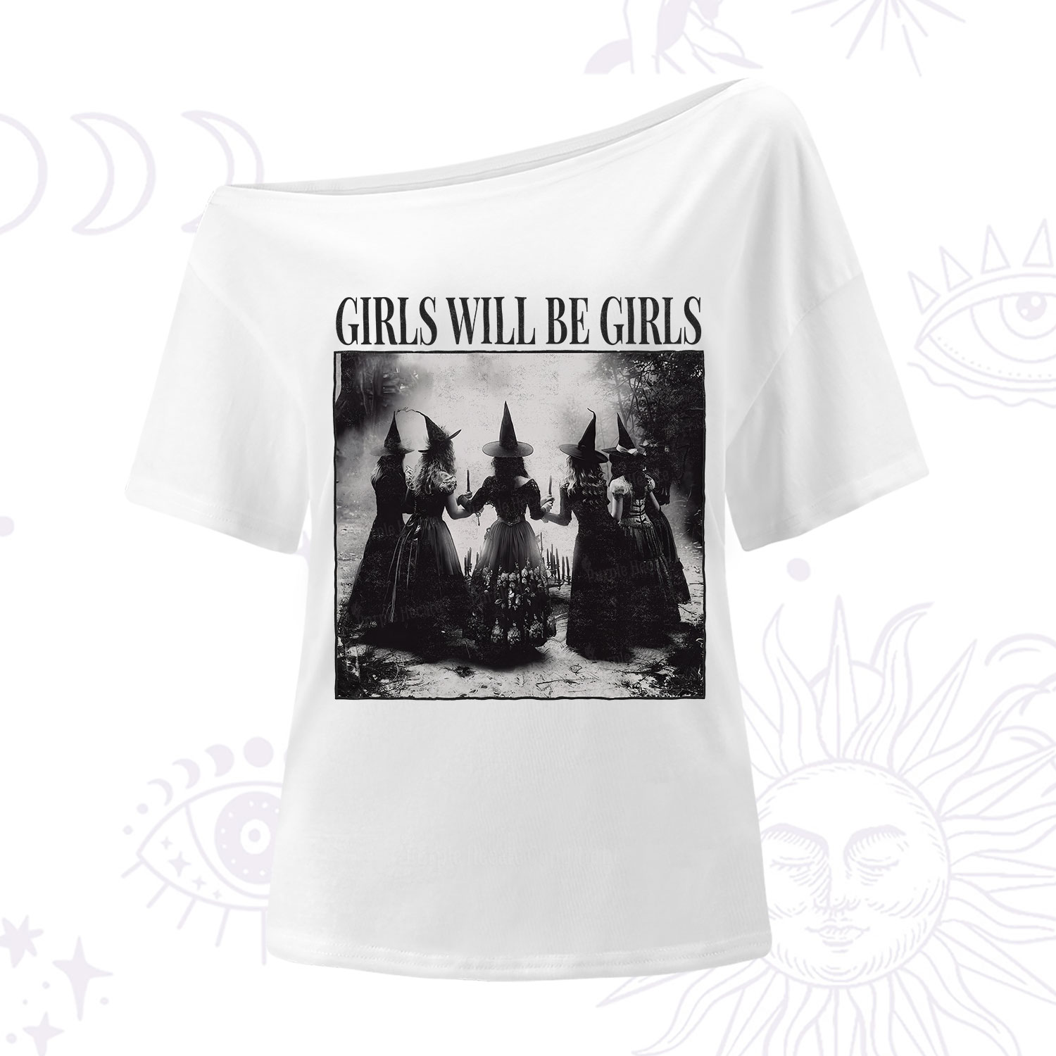 Purplehecate Girl Will Be Girl Witch One Shoulder T-Shirt