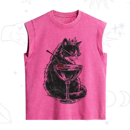Purplehecate Martini Queen Cat Vintage Washed Tank