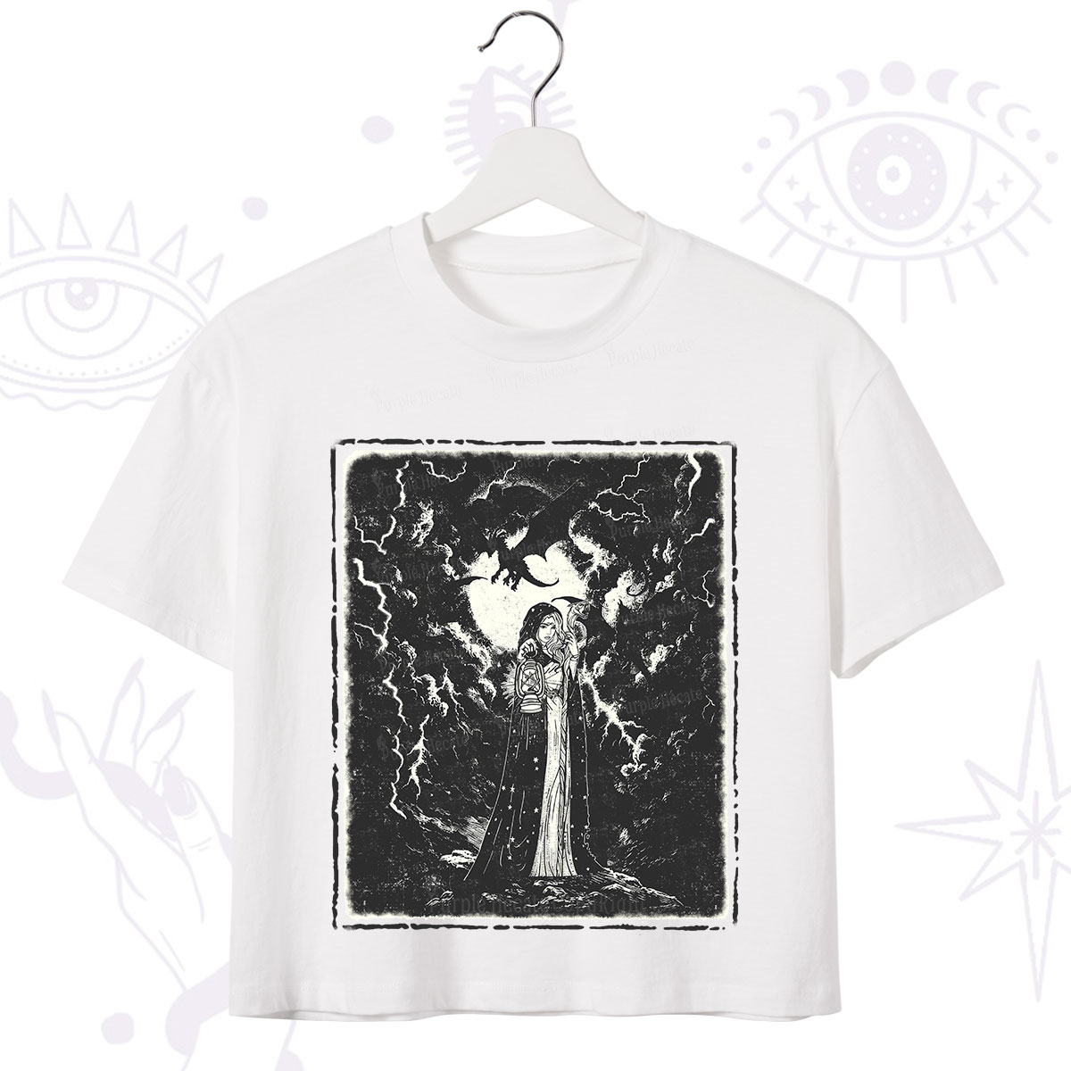 Purplehecate Witches of the Lightning Veil Crop T-Shirt