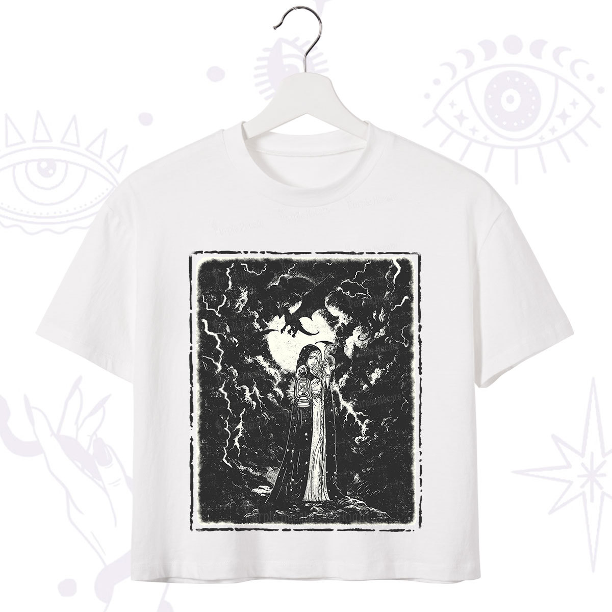 Purplehecate Witches of the Lightning Veil Crop T-Shirt