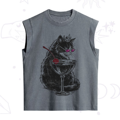 Purplehecate Martini Queen Cat Vintage Washed Tank