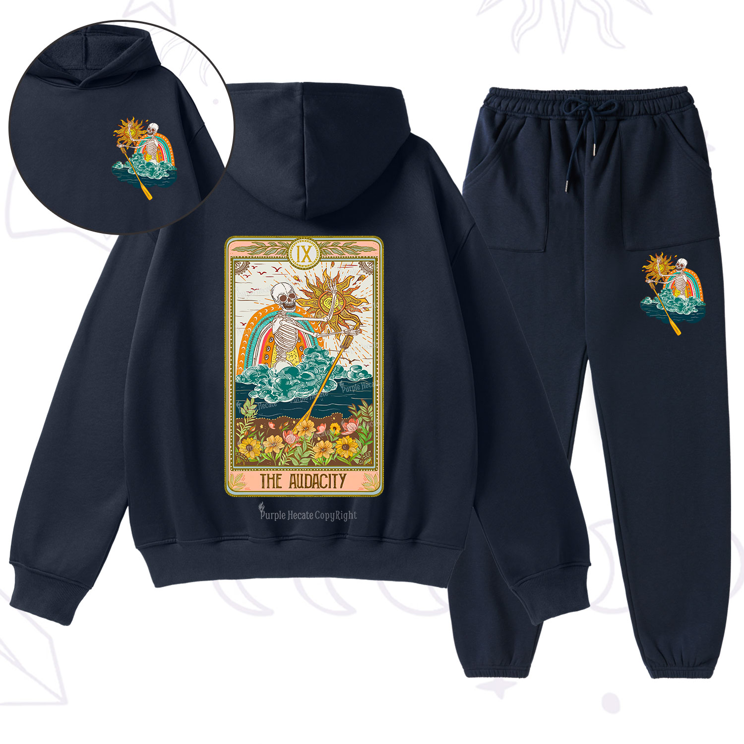 Purplehecate The Audacity Tarot Card Fleece Hoodie Suit