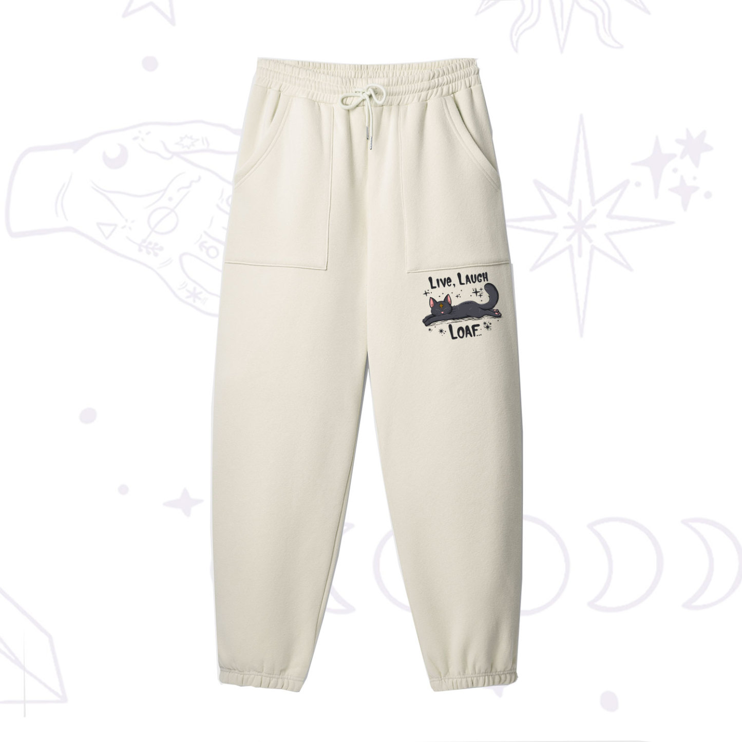 Purplehecate Live Laugh Loaf Fleece Sweatpants