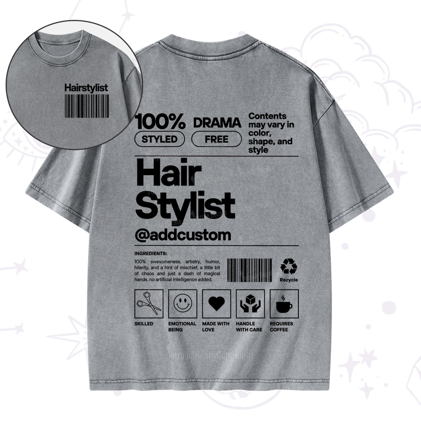 Purplehecate Hairstylist Washed T-Shirt