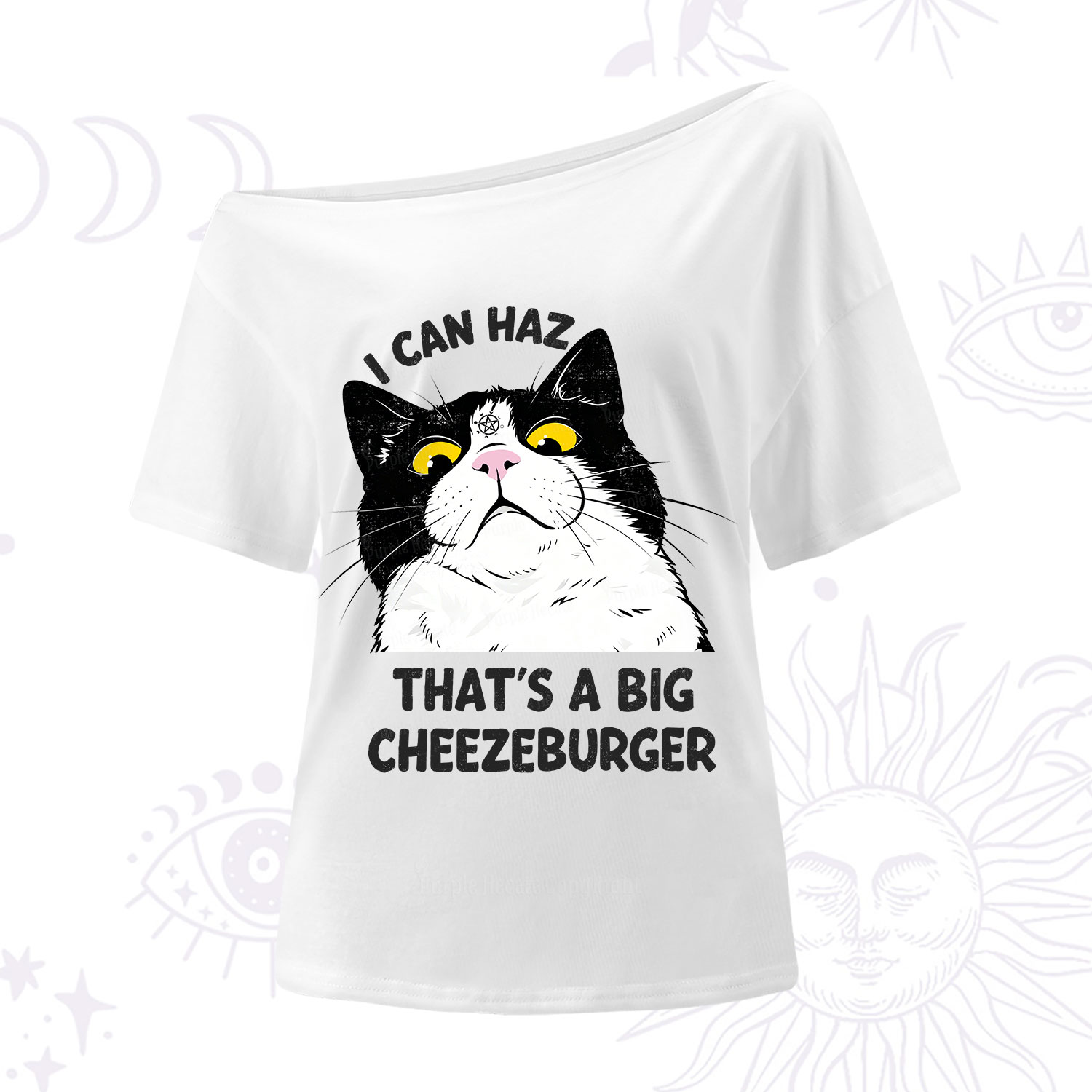 Purplehecate I Can Haz That's A Big Cheezeburger One Shoulder T-Shirt