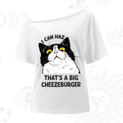 Purplehecate I Can Haz That's A Big Cheezeburger One Shoulder T-Shirt