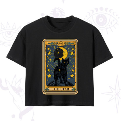 Purplehecate The Star Tarot Cat Crop T-Shirt