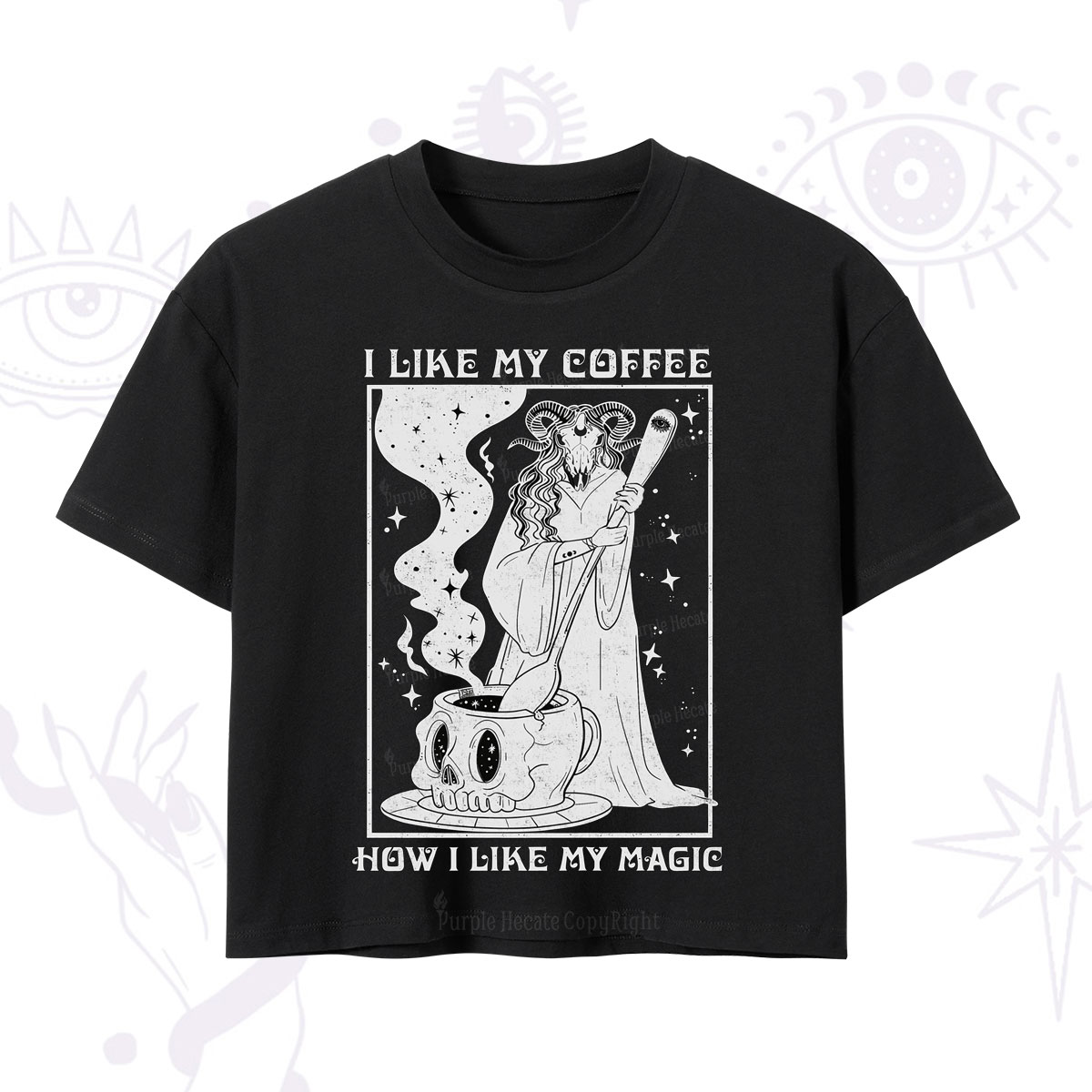Purplehecate I Like My Coffee How I Like My Magic Crop T-Shirt