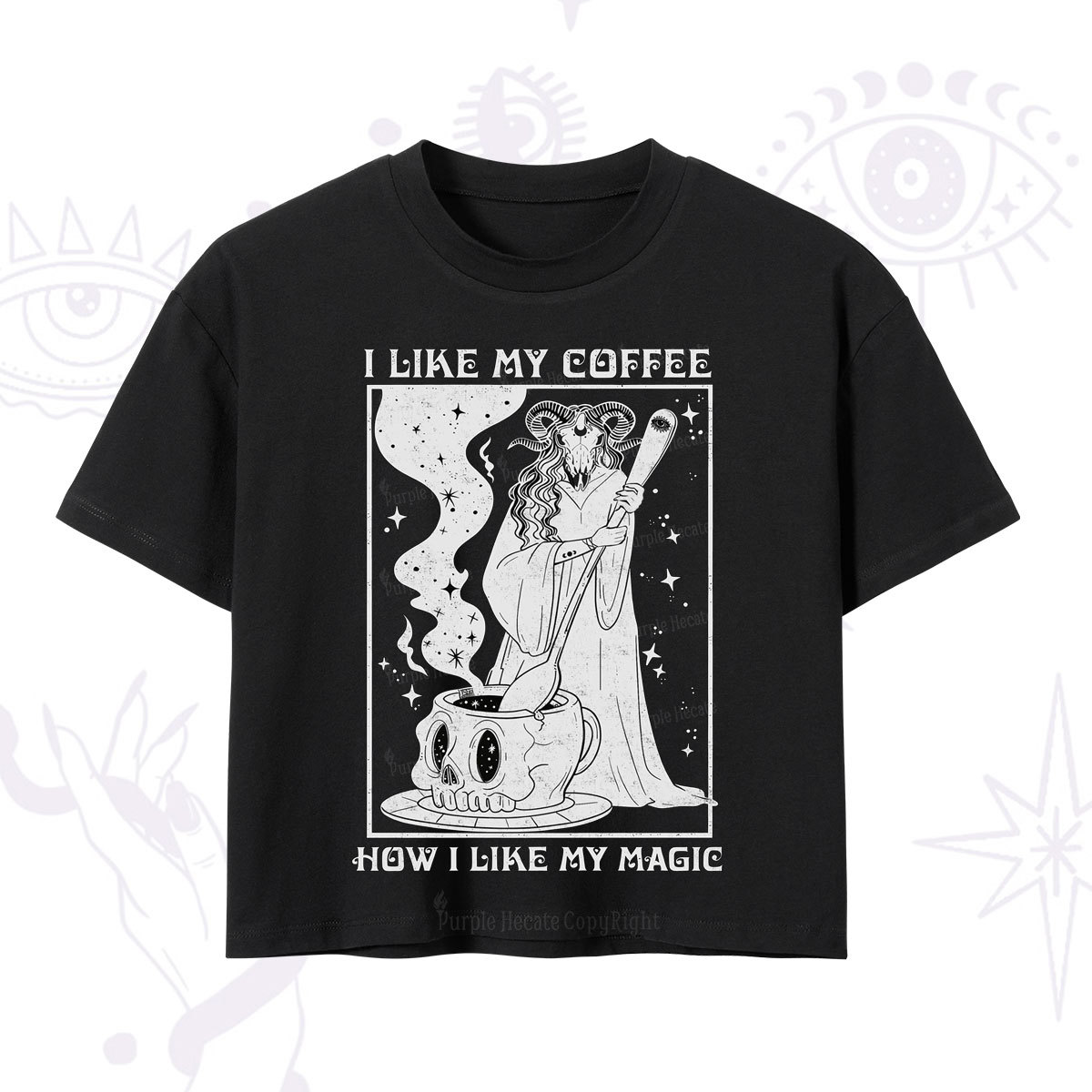 Purplehecate I Like My Coffee How I Like My Magic Crop T-Shirt
