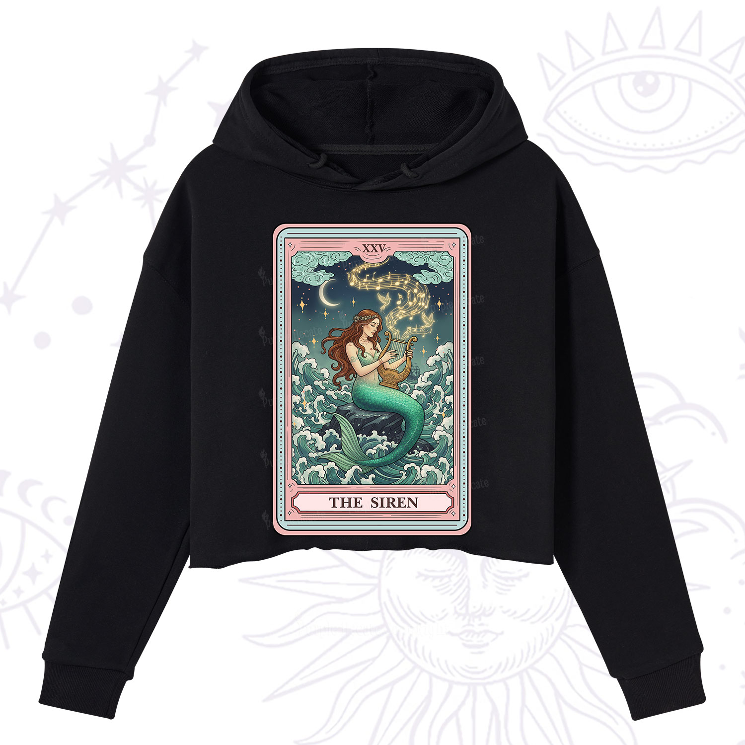 Purplehecate The Siren Tarot Crop Hoodie