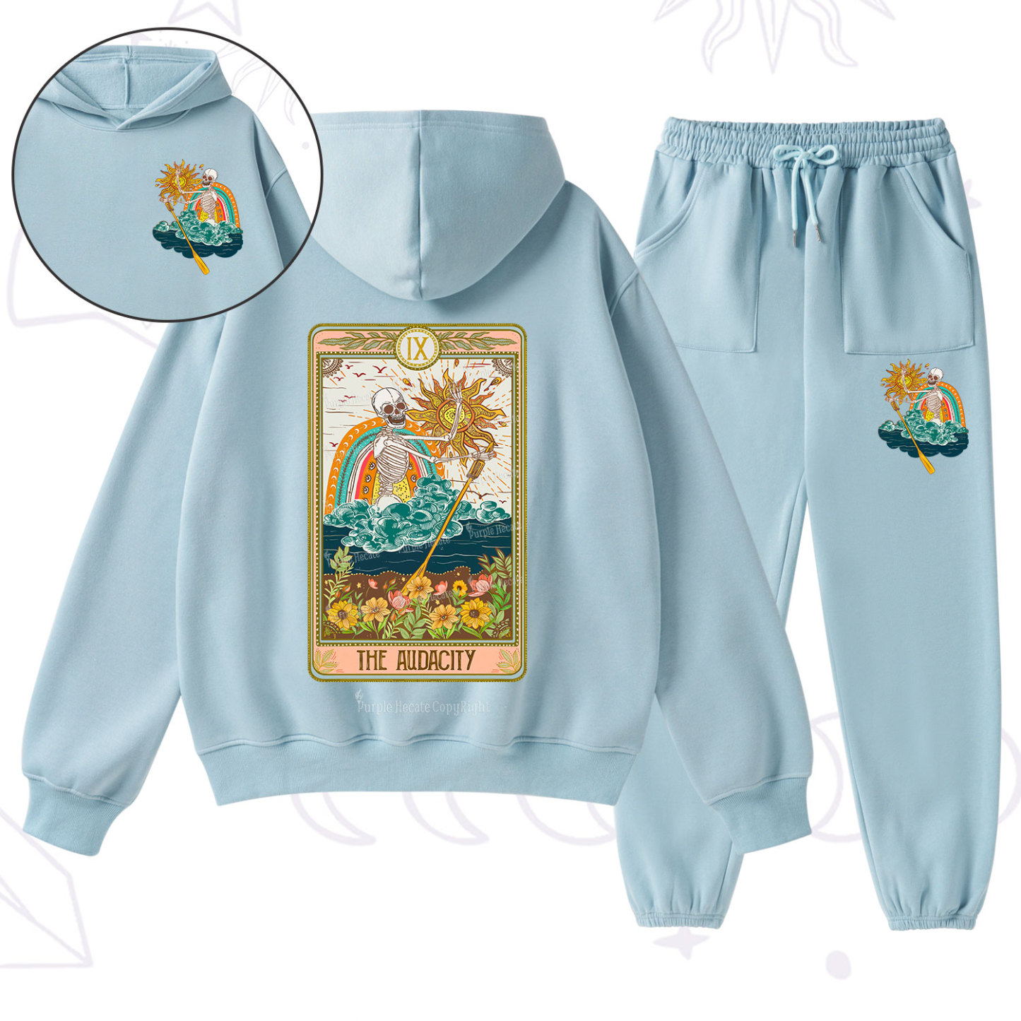 Purplehecate The Audacity Tarot Card Fleece Hoodie Suit