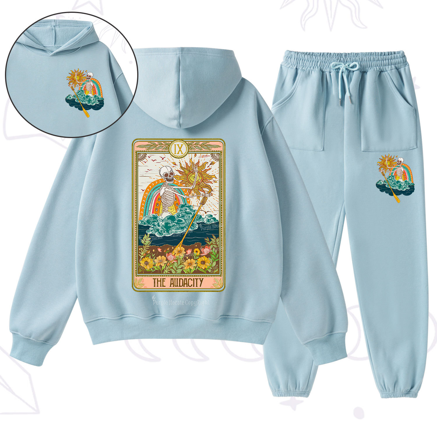 Purplehecate The Audacity Tarot Card Fleece Hoodie Suit