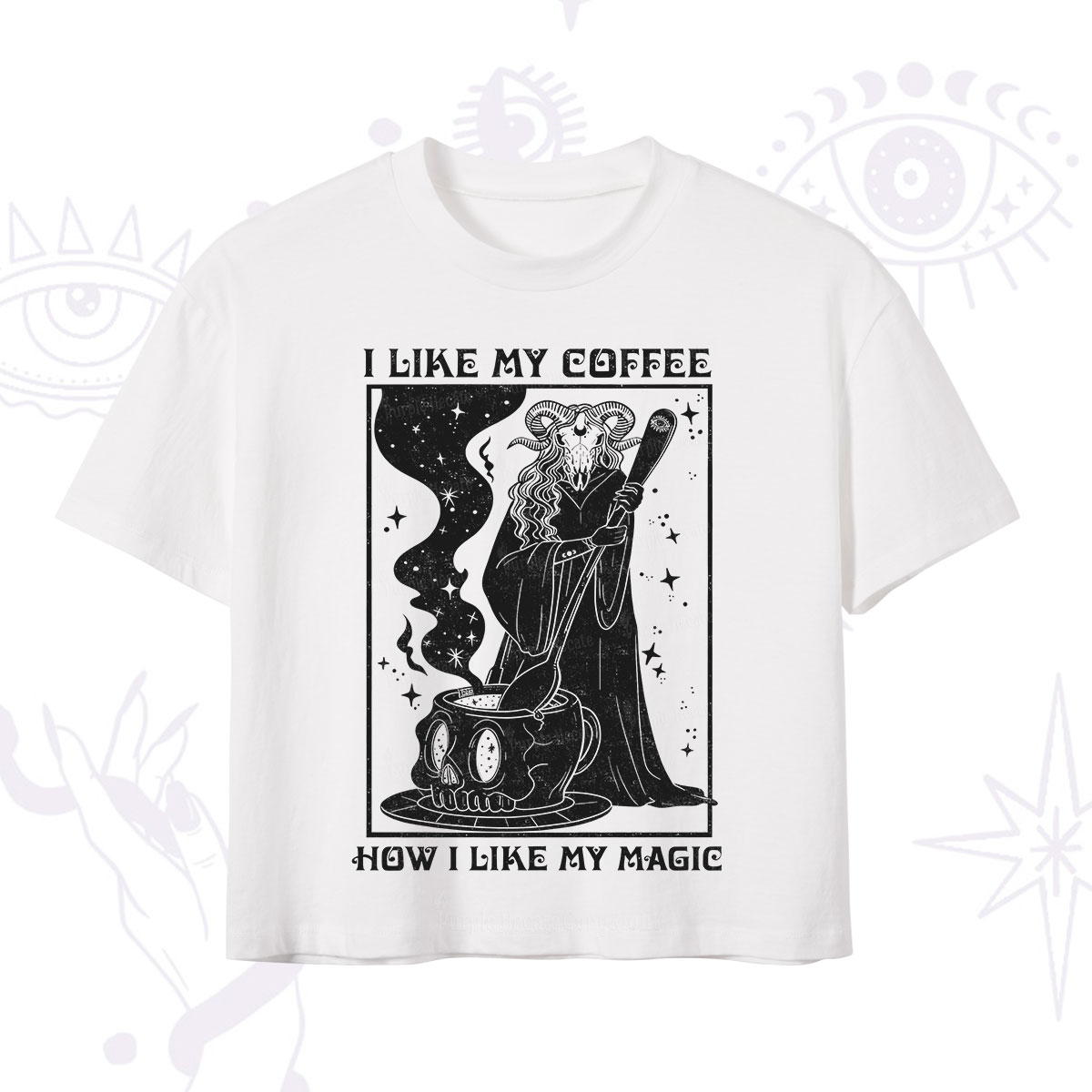 Purplehecate I Like My Coffee How I Like My Magic Crop T-Shirt