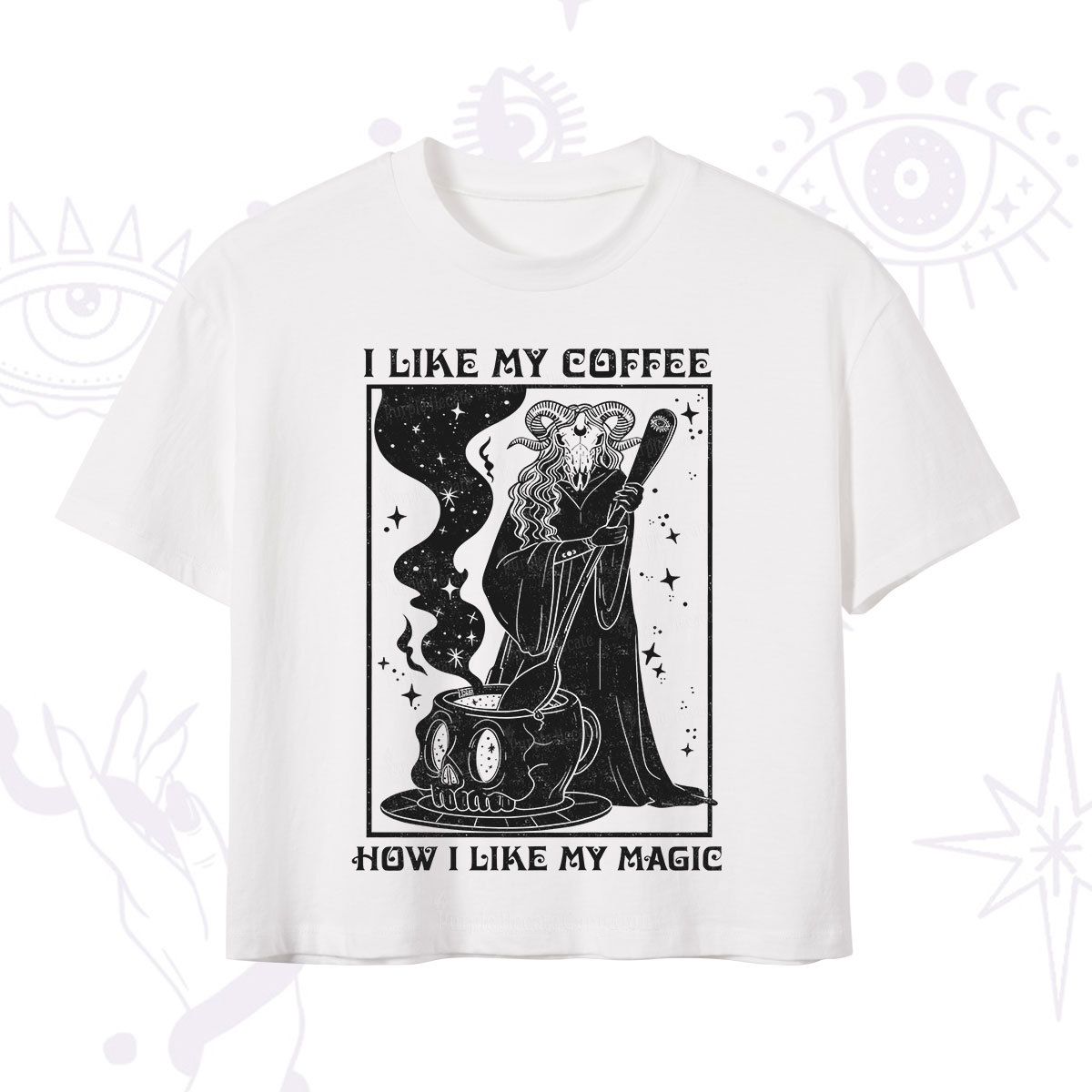 Purplehecate I Like My Coffee How I Like My Magic Crop T-Shirt
