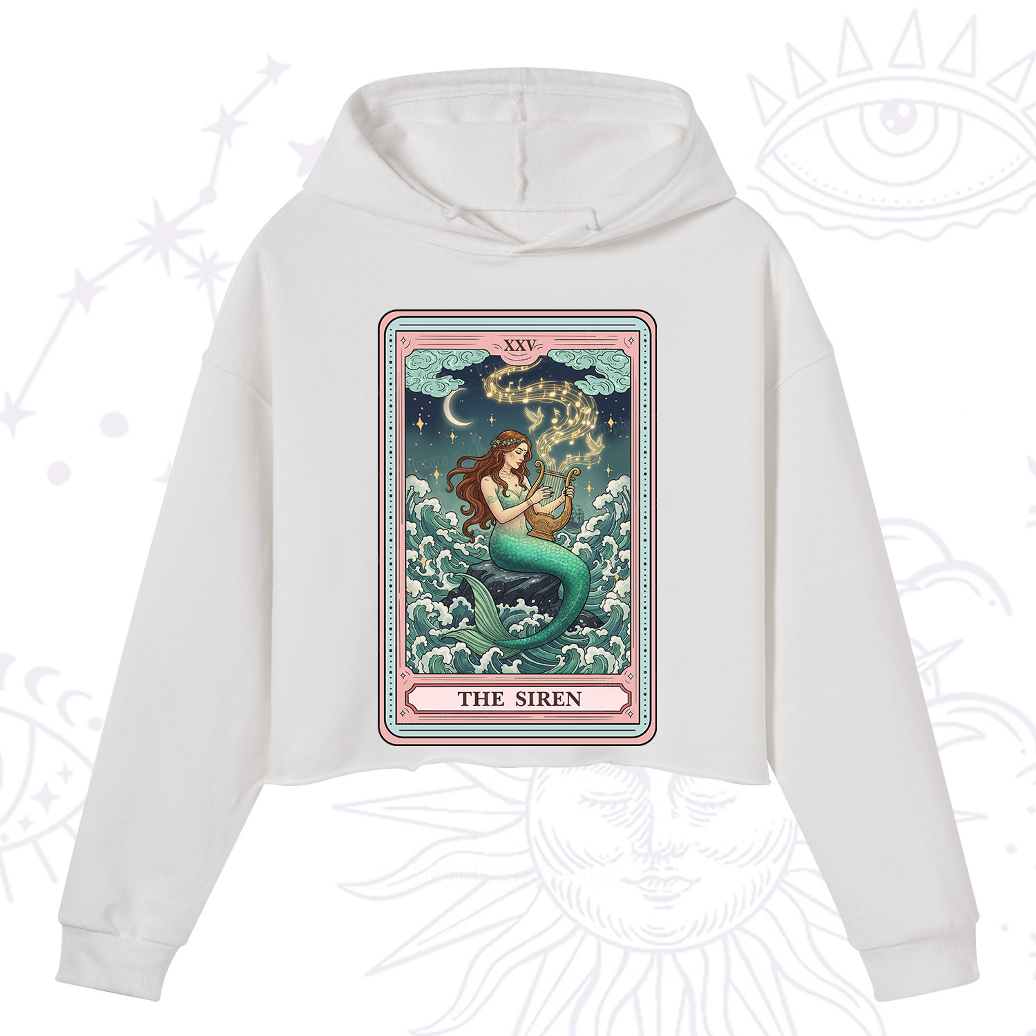 Purplehecate The Siren Tarot Crop Hoodie