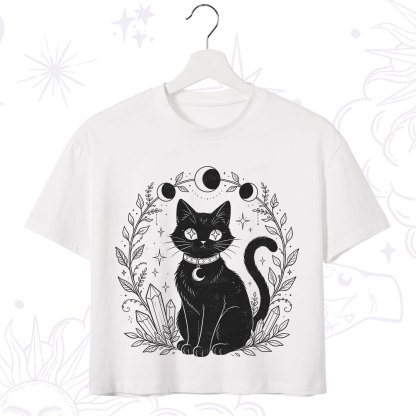 Purplehecate Mystical Cat Crop T-Shirt