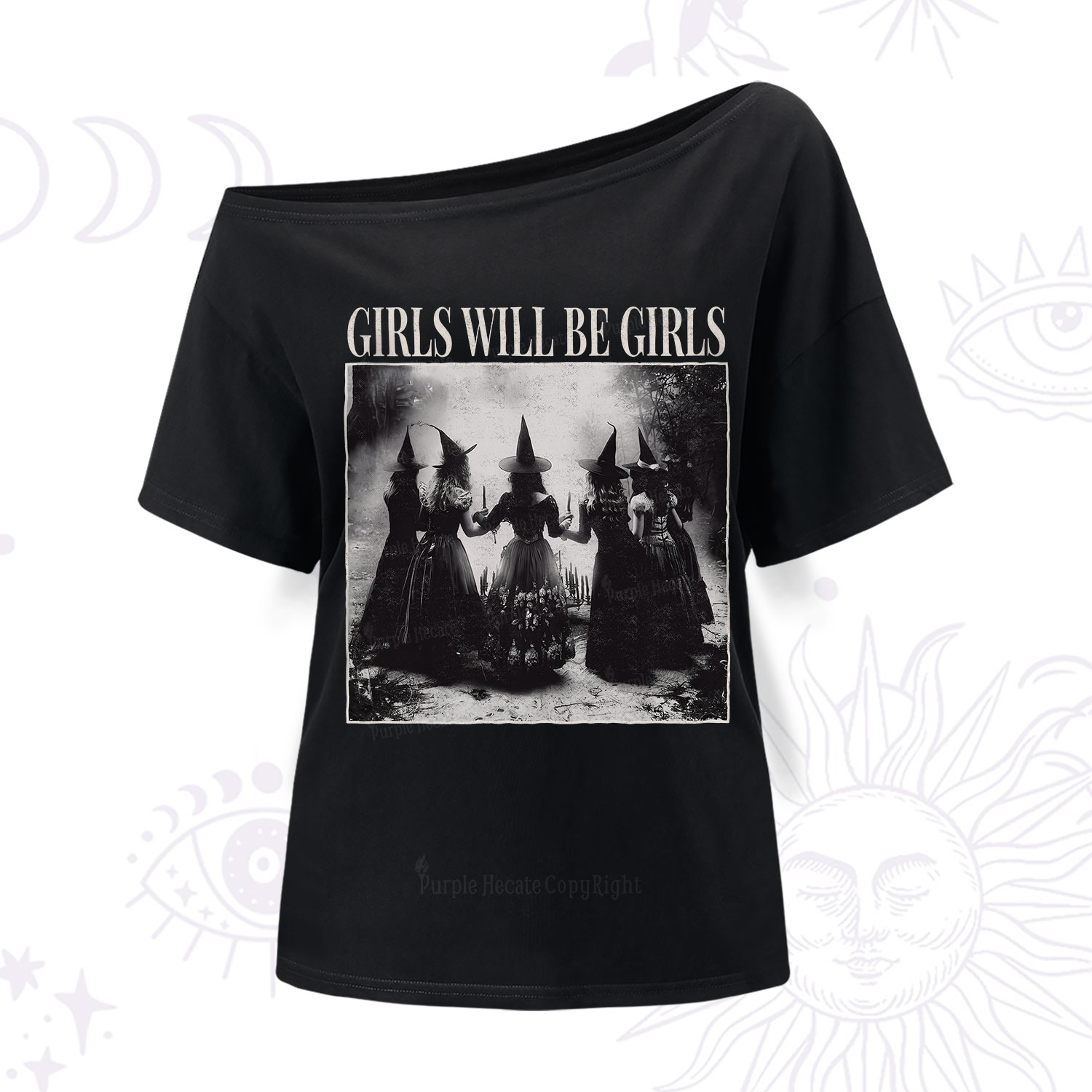 Purplehecate Girl Will Be Girl Witch One Shoulder T-Shirt